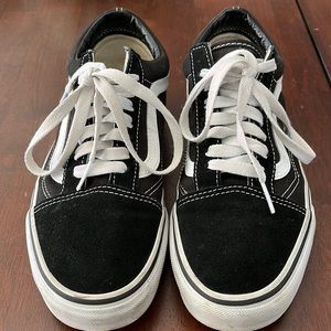 Vans Old Skool Pro Low Lace Up Black White Skate Sneakers Men's 6.5/ Women’s 8